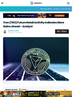 Tron (TRX) Future Retail Activity Indicate More Gains Ahead - Analyst