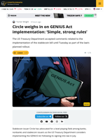 Circle Weighs in on GENIUS Act Implementation: ‘Simple, Strong Rules’