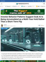 Investor Behavior Patterns Suggest Ozak AI Is Being Accumulated as a Multi-Year Hold Rather Than a Short-Term Flip - TheNewsCrypto