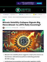 Bitcoin Volatility Collapse Signals Big Move Ahead—Is a BTC Rally Incoming?