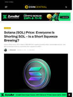 Solana (SOL) Price: Everyone Is Shorting SOL - Is a Short Squeeze Brewing? - CoinCentral