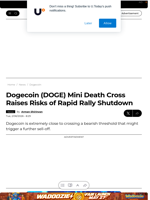 Dogecoin (DOGE) Mini Death Cross Raises Risks of Rapid Rally Shutdown - U.Today
