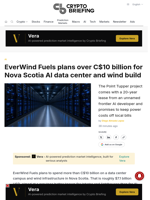 EverWind Fuels plans over C$10 billion for Nova Scotia AI data center and wind build