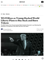 WLFI Rises as Trump-Backed World Liberty Plans to Buy Back and Burn Tokens - Decrypt