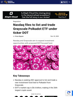 Nasdaq files to list and trade Grayscale Polkadot ETF under ticker DOT