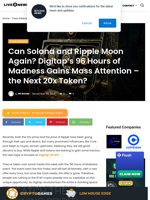 Solana and Ripple's Potential Moonshot: Digitap's 96-Hour Event Gains Attention