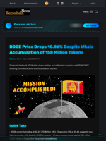DOGE Price Drops 10.86% Despite Whale Accumulation of 158 Million Tokens - Blockchain.News