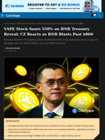 ‘Power of BNB’ Changpeng Zhao Celebrates 550% Rally In BNB Treasury Firm
