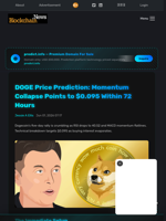 DOGE Price Prediction: Momentum Collapse Points to $0.095 Within 72 Hours - Blockchain.News