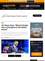 JD Vance Says “Bitcoin Finally Has A Champion In The White House”