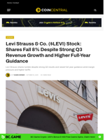 Levi Strauss & Co. ($LEVI) Stock: Shares Fall 8% Despite Strong Q3 Revenue Growth and Higher Full-Year Guidance