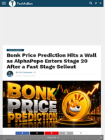 Bonk Price Prediction Hits a Wall as AlphaPepe Enters Stage 20 After a Fast Stage Sellout - TechBullion