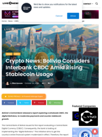 Crypto News: Bolivia Considers Interbank CBDC Amid Rising Stablecoin Usage | Live Bitcoin News