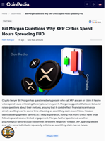 Bill Morgan Questions Why XRP Critics Spend Hours Spreading FUD