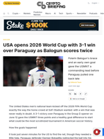 USA opens 2026 World Cup with 3-1 win over Paraguay as Balogun scores twice