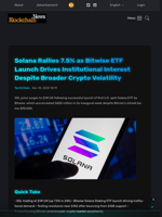 Solana Rallies 7.5% as Bitwise ETF Launch Drives Institutional Interest Despite Broader Crypto Volatility - Blockchain.News