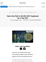 Here’s the Path to $2,500 XRP, Explained by a Top CEO