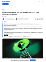 Ethereum Whales Target $4,000 As ETFs Pour Billions