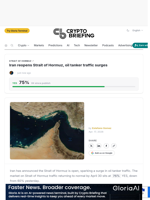 Iran reopens Strait of Hormuz, oil tanker traffic surges