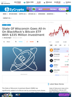 State Of Wisconsin Goes All-In On BlackRock’s Bitcoin ETF With $335 Million Investment ⋆ ZyCrypto