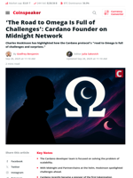 The Road to Omega “Full of Challenges,” Says Cardano Founder