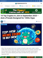 10 Top Cryptos to Join in September 2025 - And a Presale Designed for 1000x Hype 