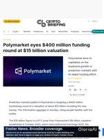 Polymarket eyes $400 million funding round at $15 billion valuation