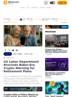 US Labor Department Rescinds Biden-Era Crypto Warning for Retirement Plans – Crypto News Bitcoin News