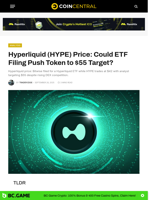 Hyperliquid (HYPE) Price: Could ETF Filing Push Token to $55 Target? - CoinCentral