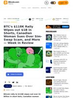 BTC's $118K Rally Wipes out $1B in Shorts, Canadian Woman Sues Over Sim-Swap Scam, and More — Week in Review – The Weekly Bitcoin News