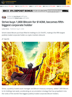 Strive Adds 1,800 Bitcoin in $143M BTC Purchase