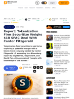 Report: Tokenization Firm Securitize Weighs $1B SPAC Deal With Cantor Fitzgerald – News Bytes Bitcoin News