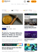 Publicly Traded Bitcoin Miners Slide as Sector Sees Broad Losses – Mining Bitcoin News