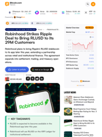 Robinhood Strikes Ripple Deal to Bring RLUSD to Its 29M Customers