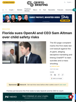 Florida sues OpenAI and CEO Sam Altman over child safety risks