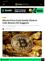 Bitcoin Price Could Quietly Climb to $1M, Bitwise CIO Suggests - CoinCentral