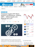 Thailand Crypto ETF Plans Stretch to Ethereum, Solana, XRP — What Assets are Making the Cut? ⋆ ZyCrypto