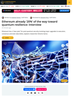 ETH is already 20% of the way toward quantum resilience