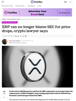 XRP can no longer blame SEC for price drops, crypto lawyer says - Coinfea