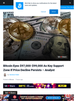 Bitcoin Eyes $97,000-$99,000 As Key Support Zone If Price Decline Persists - Analyst