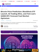 Bitcoin Price Prediction: BlackRock ETF Launch, AI Trading Wins, and Tom Lee’s $200K BTC Forecast Fuel Market Optimism
