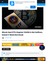 Bitcoin Spot ETFs Register $360M In Net Outflows, Extend 4-Week Red Streak | Bitcoinist.com