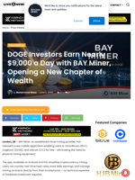 DOGE Investors Earn Nearly $9,000 a Day with BAY Miner, Opening a New Chapter of Wealth | Live Bitcoin News