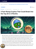 3 Fast-Rising Cryptos That Could Break Into the Top 20 in 5 Months : Little Pepe (LILPEPE), SEI, and Algorand (ALGO) !