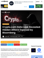 Crypto.com Data Leak Revealed: Hidden Attack Exposed by Bloomberg | Live Bitcoin News