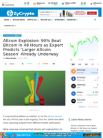 Altcoin Explosion: 90% Beat Bitcoin in 48 Hours as Expert Predicts 'Larger Altcoin Season' Already Underway ⋆ ZyCrypto