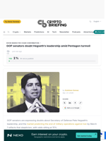 GOP senators doubt Hegseth's leadership amid Pentagon turmoil