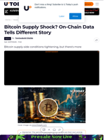 Bitcoin Supply Shock? On-Chain Data Tells Different Story