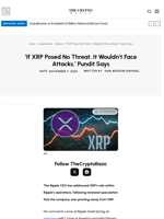 ‘If XRP Posed No Threat, It Wouldn’t Face Attacks,’ Pundit Says