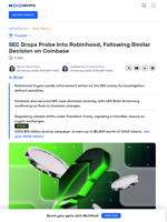 Robinhood Cleared: SEC Closes Crypto Investigation With No Charges